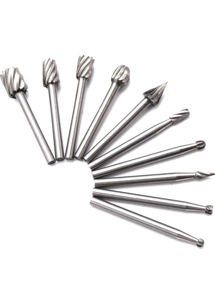 10 Adet Hss Tungsten Karbür Döner Kesme Çapak Seti Öğütücü Ucu 1/8 Inç (3mm) Shank Ağaç Işleme Oyma Aletleri (Yurt Dışından)