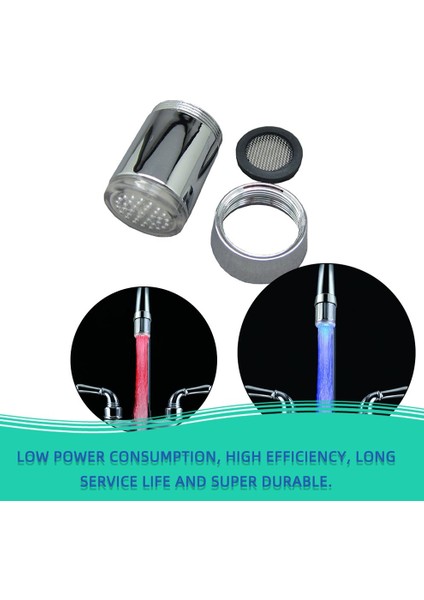 Renk Yok Pil LED Su Musluk Musluk Başlıkları Glow LED Su Musluk Musluk-Gümüş (Yurt Dışından) modelleri