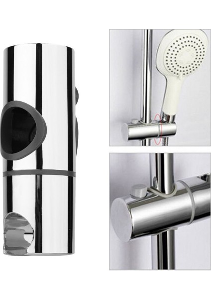 Yedek 25MM Abs Krom Duş Rayı Kafa Kaydırıcı Tutucu Ayarlanabilir Braket-Gümüş (Yurt Dışından) modelleri