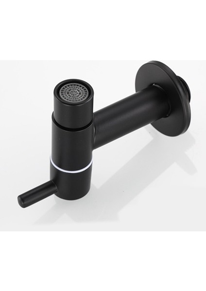 Nanlıy-Mop Lavabo Musluğu 304 Paslanmaz Çelik Banyo Çamaşır Makinesi Musluk Açık Bahçe Tek Soğuk Su Musluğu (Siyah) (Yurt Dışından)