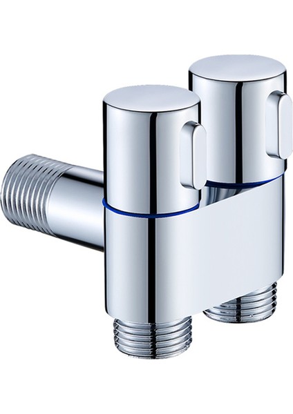 Mini Çok Fonksiyonlu Musluk Pirinç 1'den 2 Çıkışa Çift Kontrol Çamaşır Makinesi Çamaşır Makinesi ve Tuvalet Için Krom Musluk-B (Yurt Dışından)