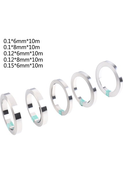 Li 18650 Pil Nokta Karşılaşması Için 10M 6mm 8mm x 0.1/0.12/0.15 Nikel Şerit Bant (Yurt Dışından) modelleri