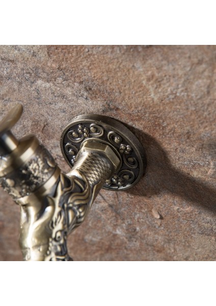 Çinko Alaşım Antik Bronz Duvara Monte Musluk 1L2INCH Çamaşır Makinesi Su Musluğu (Yurt Dışından)