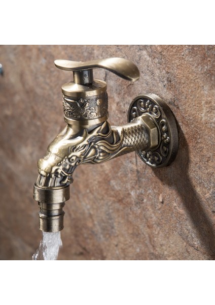Çinko Alaşım Antik Bronz Duvara Monte Musluk 1L2INCH Çamaşır Makinesi Su Musluğu (Yurt Dışından)