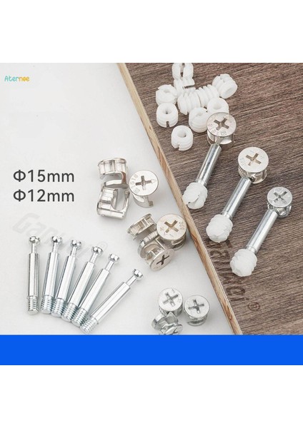 20 Takım Mobilya Paneli Bağlantı Kamı Bağlantısı 40MM Biyel Dübel Seti (Yurt Dışından)
