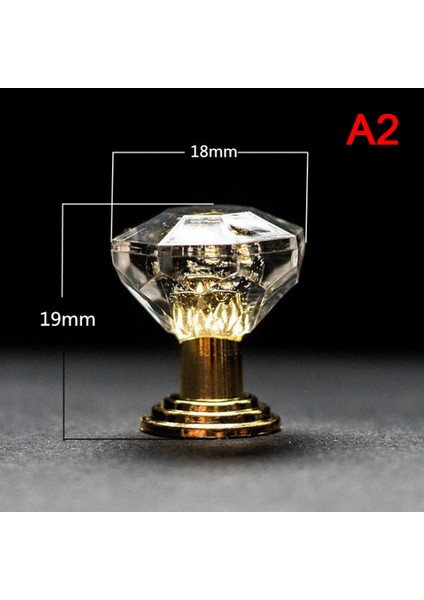 10 Adet Akrilik Kristal Topuzlar Dolap Çekmece Çekme Kolu Kapı Kolu Elmas Kabin (Yurt Dışından)