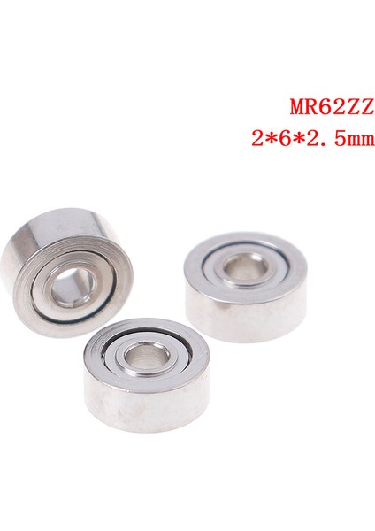 10 Adet MR62ZZ (2X6X2.5MM) Metal Korumalı Hassas Bilyalı Rulmanlar Mini Rulmanlar Eatop (Yurt Dışından)