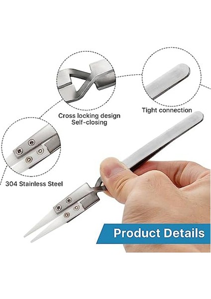 Parça Hassas Ters Seramik Cımbız Seti Dayanıklı Elektronik Lehimleme Cımbız Lehim B Için Anti-Manyetik Sivri (Yurt Dışından)