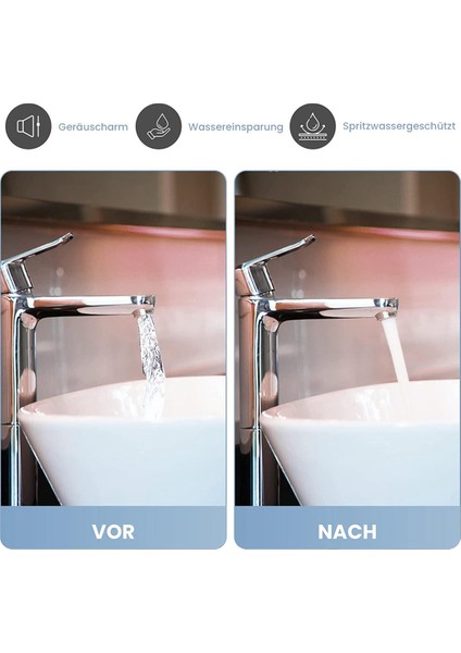 Arelene 6 Adet M24 Musluk Havalandırıcılar, 6 Yüksek Kaliteli Conta ve 1 Krom Tuşlu, Mutfak ve Banyo Için Paslanmaz Çelik Havalandırıcı (Yurt Dışından)