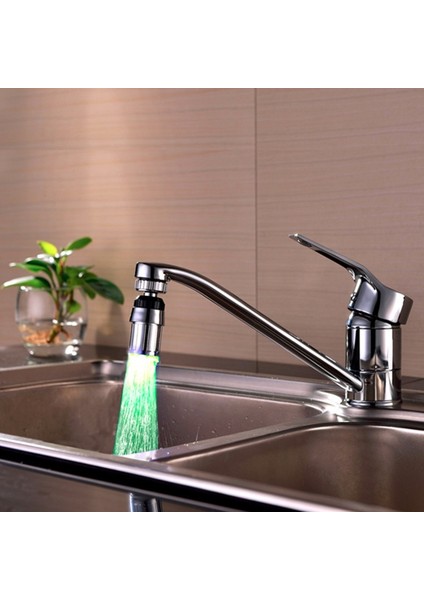 360 Döndür Döner Musluk Memesi Su Tasarrufu Dokunun Havalandırıcı Difüzör Yüksek Kaliteli Mutfak Aksesuarları Filtre Adaptörü Rgb LED Işık (Yurt Dışından) modelleri