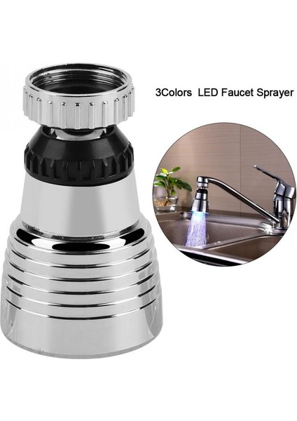 360 Döndür Döner Musluk Memesi Su Tasarrufu Dokunun Havalandırıcı Difüzör Yüksek Kaliteli Mutfak Aksesuarları Filtre Adaptörü Rgb LED Işık (Yurt Dışından) indirimleri