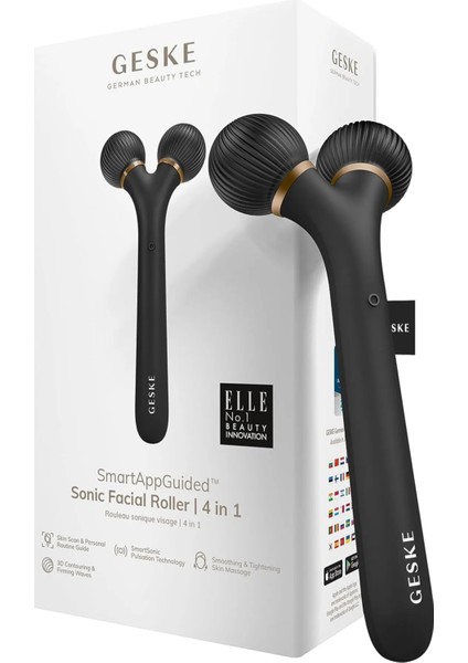 / Smartappguided ™ Sonic Yüz Silindiri / 4'ü 1 Arada / Dermaroller / Yüz Cihazı