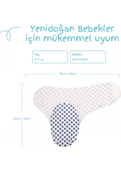 Sevi Bebe İnterlok Bebe Kundak ART-118 Mavi Çizgili