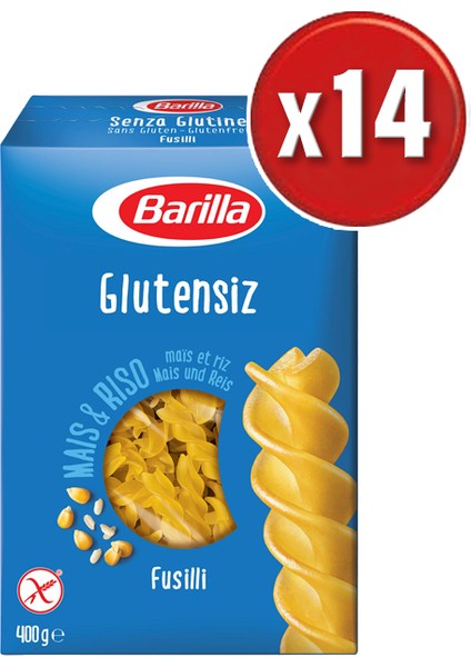 Glutensiz Burgu (Fusilli) Makarna 400 gr x 14 Paket (1 Koli)