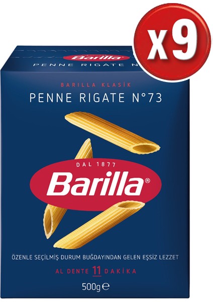 Penne Rigate (Kalem) Makarna 500 gr x 9 Paket (1 Koli)