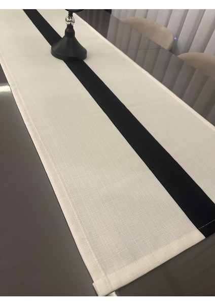 Keten Siyah Şerit Runner 4 Adet Yastık Kılıfı fiyatları