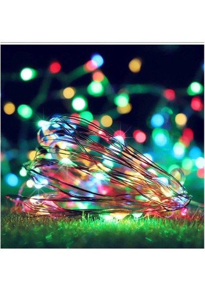 Yılbaşı Çam Ağacı Işığı Peri LED 5 mt Karışık Renk Tel LED Pilli Dekoratif LED Aydınlatma