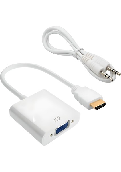 HDMI To VGA Dönüştürücü Çevirici Sesli Kablo