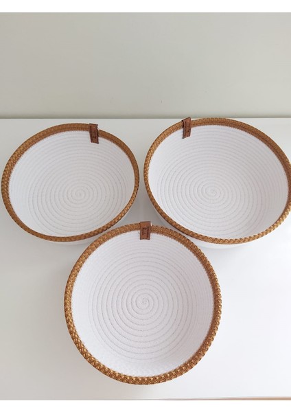 3'lü Hasır Sepet Takımı (20X7,18X7,16X7CM) Hasır Düzenleyici Sunum Mutfak Banyo Organizer fırsatları