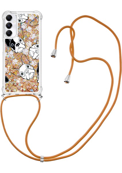 Samsung Galaxy A05S 4g Vaka Desen Bling Glitter Telefon Kapağı Lanyard (Yurt Dışından)