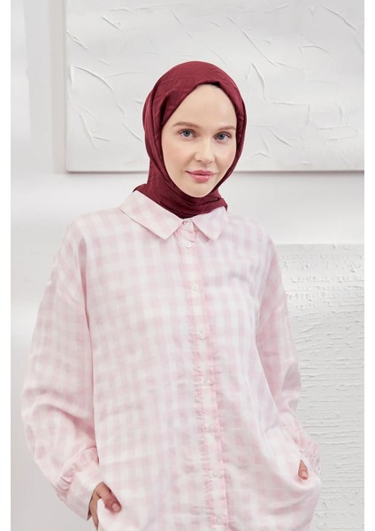 Armanda Italyan Jakar Geometrik Desen Şal - Yeni Jakarlı Trend Şal Scarf - Bordo