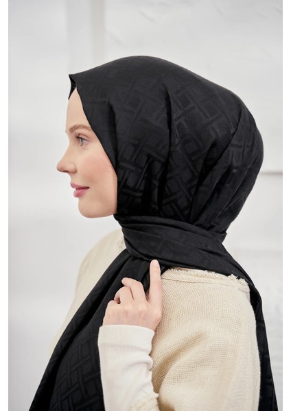 Armanda Italyan Jakar Geometrik Desen Şal - Yeni Jakarlı Trend Şal Scarf - Siyah fiyatları