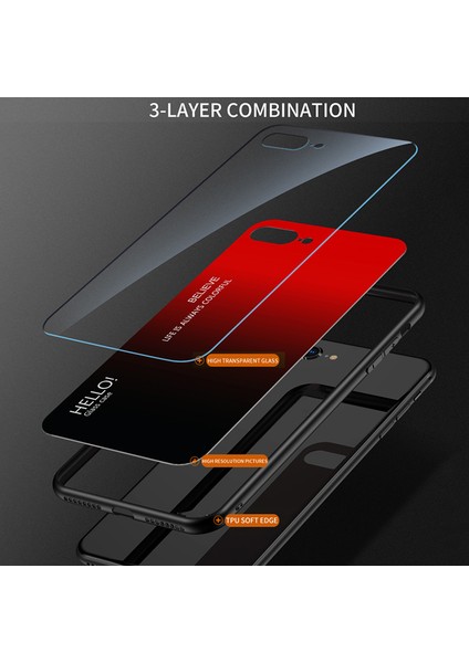 Samsung Galaxy A05S 4g Kılıf Temperli Cam+Pc+Tpu Gradient Anti-Fall Telefon Kapağı (Yurt Dışından)