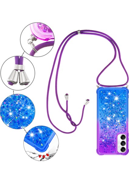 Samsung Galaxy A05S 4g Kılıf Sıvı Gradyan Telefon Kapağı Lanyard ile (Yurt Dışından)