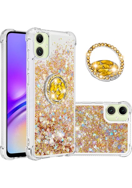 Samsung Galaxy A05 4g Kılıf Sıvı Glitter Pulins Tpu Kickstand ile Telefon Kapağı (Yurt Dışından)