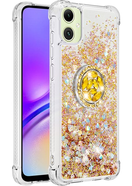 Samsung Galaxy A05 4g Kılıf Sıvı Glitter Pulins Tpu Kickstand ile Telefon Kapağı (Yurt Dışından)