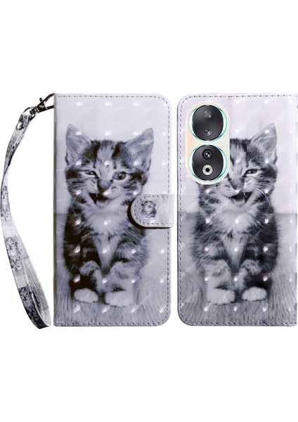 Honor 90 Baskı Deri Flip Cüzdan Telefon Kapağı (Yurt Dışından)