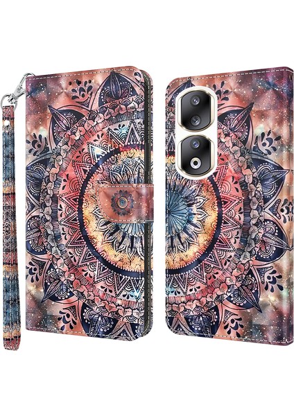 Honor 90 Pro Pu Deri Basılı Cüzdan Telefon Kapağı (Yurt Dışından)