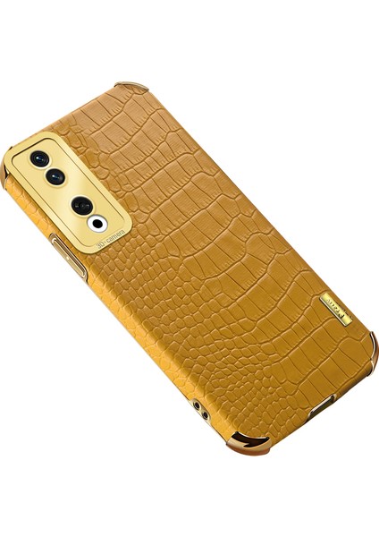 Honor 90 Pro Kapak Galvanik Timsah Doku Deri + Tpu Telefon Kılıfı (Yurt Dışından)