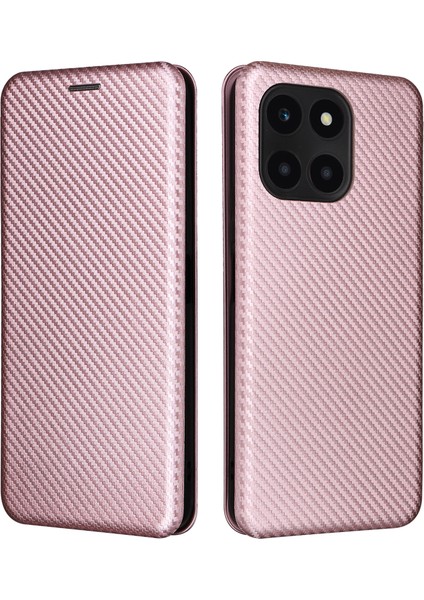 Honor X6A 4g Kasa Kplus Sahibi Düşme Geçirmez Karbon Fiber Doku Deri Kapak (Yurt Dışından)
