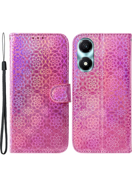 Honor X5 Plus Çizik Anti-Deri Telefon Kasası Göz Kamaştırıcı Çiçek Desen Kapağı (Yurt Dışından)