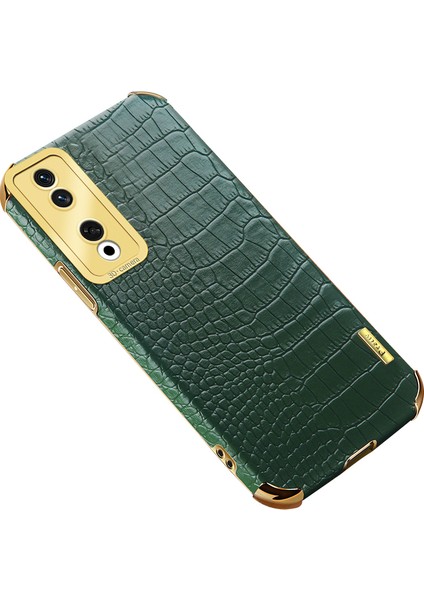 Honor 90 Pro Kapak Galvanik Timsah Doku Deri + Tpu Telefon Kılıfı (Yurt Dışından)