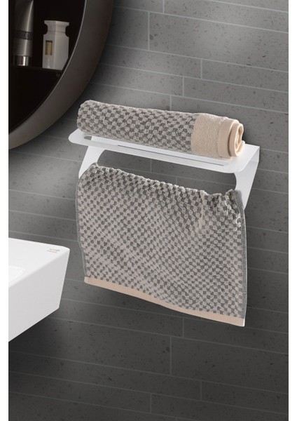 Metal Beyaz Modern Havluluk, Minimalist Banyo Rafı