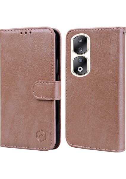 Honor 90 Pro For Slatch Anti-Cratch Telefon Kabuğu Pu Deri Cüzdan Kılıfı Manyetik Stand Telefon Kapağı (Yurt Dışından)