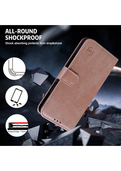 Honor 90 Pro For Slatch Anti-Cratch Telefon Kabuğu Pu Deri Cüzdan Kılıfı Manyetik Stand Telefon Kapağı (Yurt Dışından)