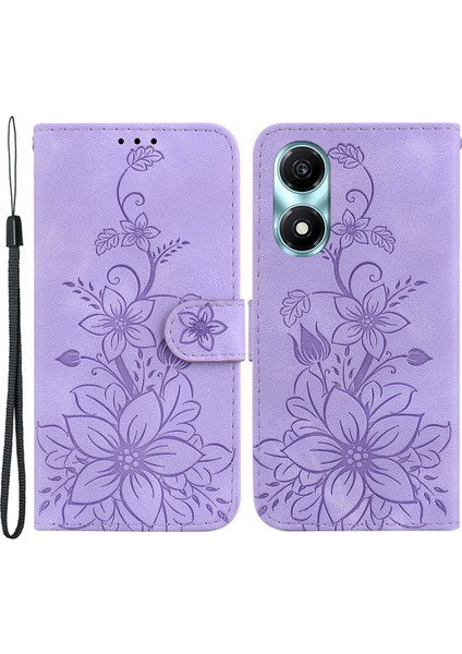 Honor X5 Plus / Play 40C 5g Deri Kılıf Cüzdan Stand Baskılı Telefon Kapağı (Yurt Dışından)