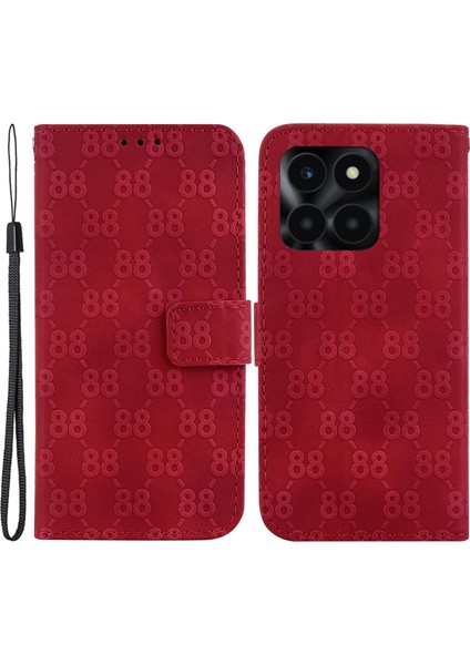 Honor X6A 4g Pu Deri Çift 8 Şekilli Baskı Telefon Cüzdan Kapağı (Yurt Dışından)