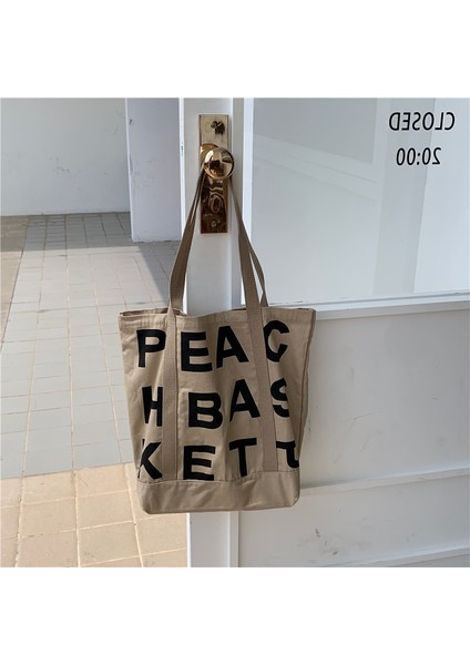 Mektup Kanvas Çanta Omuz Çantası Büyük Kapasiteli Çanta (Yurt Dışından)