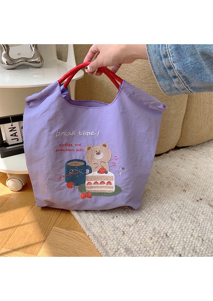 Işlemeli Alışveriş Çantası Kız Çocuk Çantası Omuz Çantası (Yurt Dışından)
