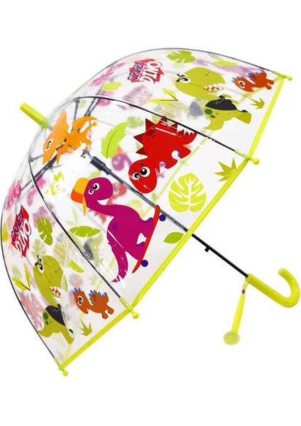Çocuk Şeffaf Şemsiye - Yeşil (Yurt Dışından)