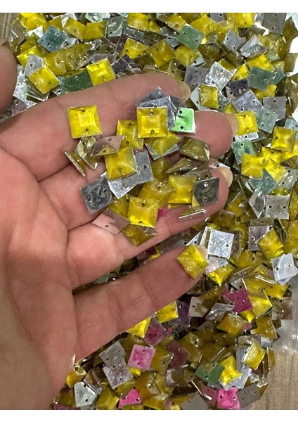 1 cm 50 gr Delikli Dikme Renkli Boncuk Pul Oya Yazma Giyim Dikiş Aksesuarı