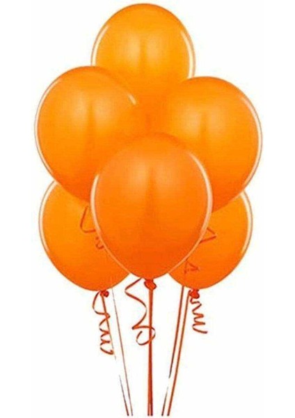 Metalik Turuncu Balon 80 Adet 12 Inc Lateks Balon