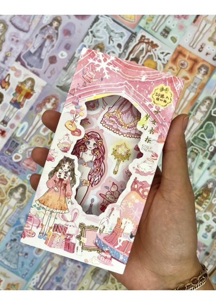 Sevimli Genç Kız Kıyafet Giydirme 50 Yaprak Kutu Sticker Seti/çıkartma /bullet Journal / Scrapbook