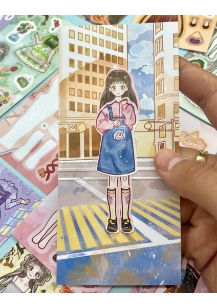 Sevimli Genç Kız Kıyafet Giydirme 50 Yaprak Kutu Sticker Seti/çıkartma /bullet Journal / Scrapbook