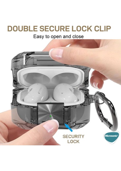 Samsung Galaxy Buds 2 Pro Kılıf Safety Lock Protection Füme