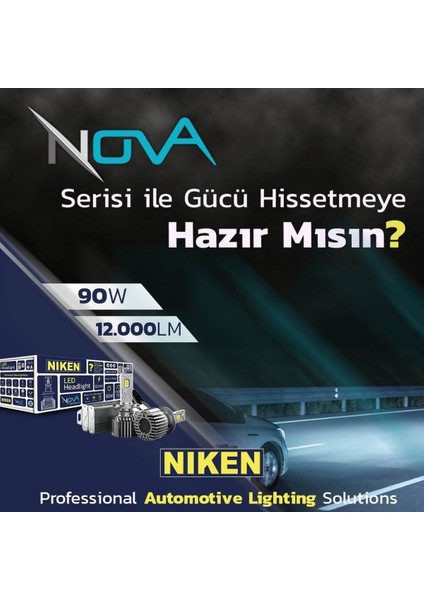 H3 LED Xenon Nova Serisi 90W/12000LM/6500K